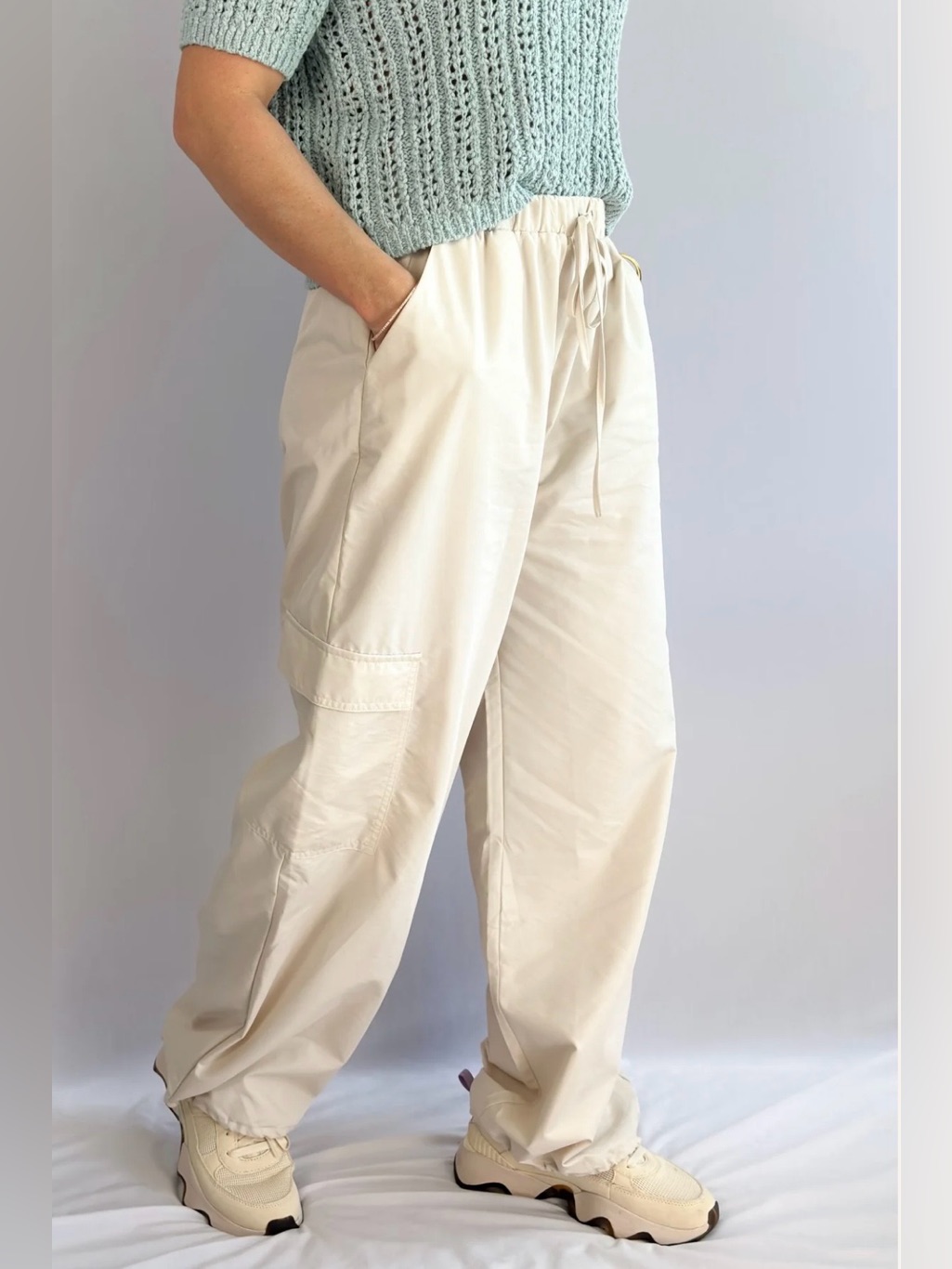 Sadie & Sage Nwot Beige Baggy Cargo Pants Size Small